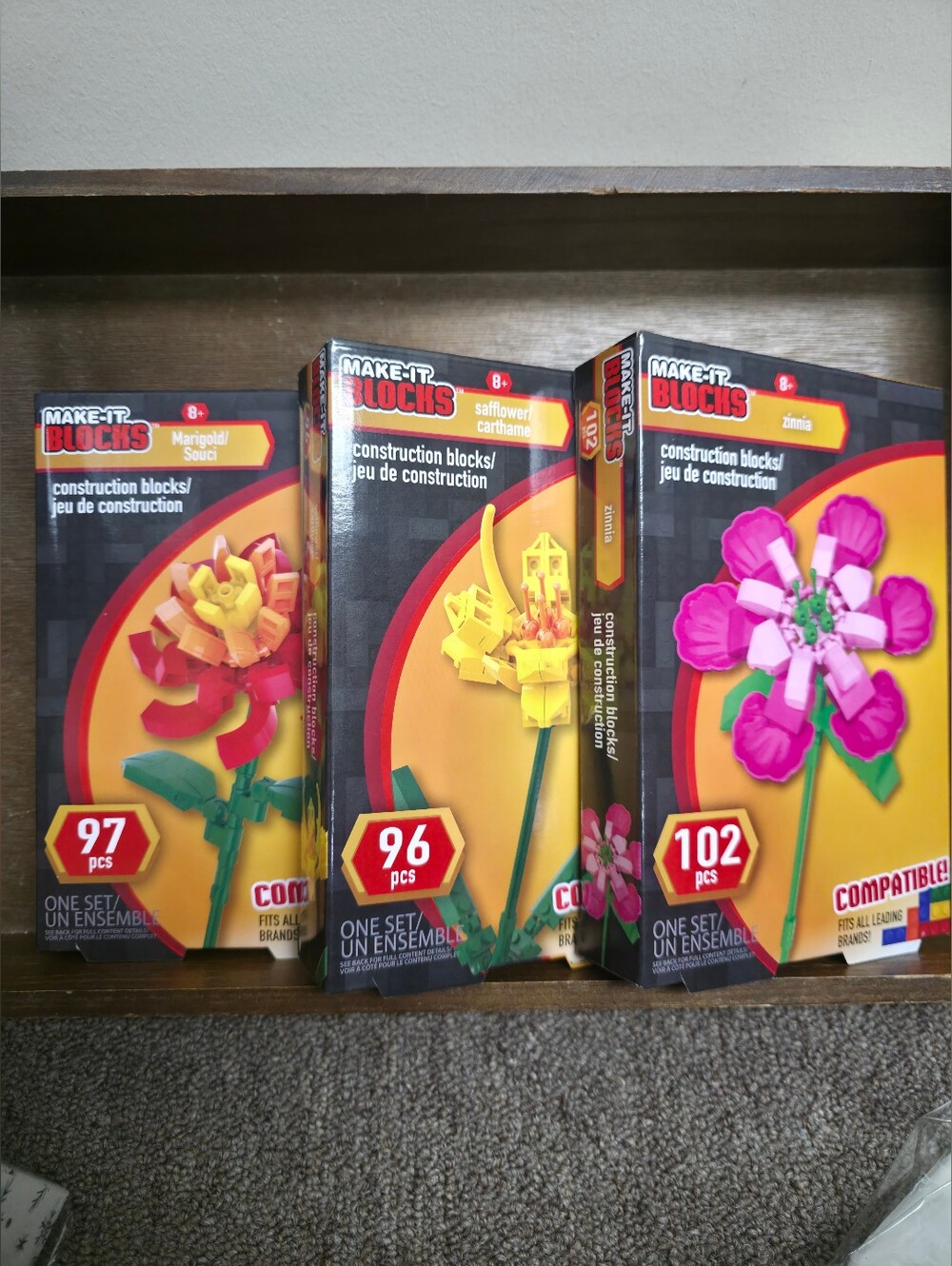 Set Of 3 Flower Block Sets